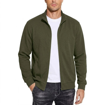 Men's Zipper Cotton Sweatshirt Jacket Breathable Classic Fit - Harren Cole