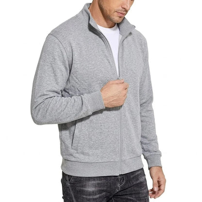 Men's Zipper Cotton Sweatshirt Jacket Breathable Classic Fit - Harren Cole