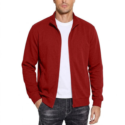 Men's Zipper Cotton Sweatshirt Jacket Breathable Classic Fit - Harren Cole