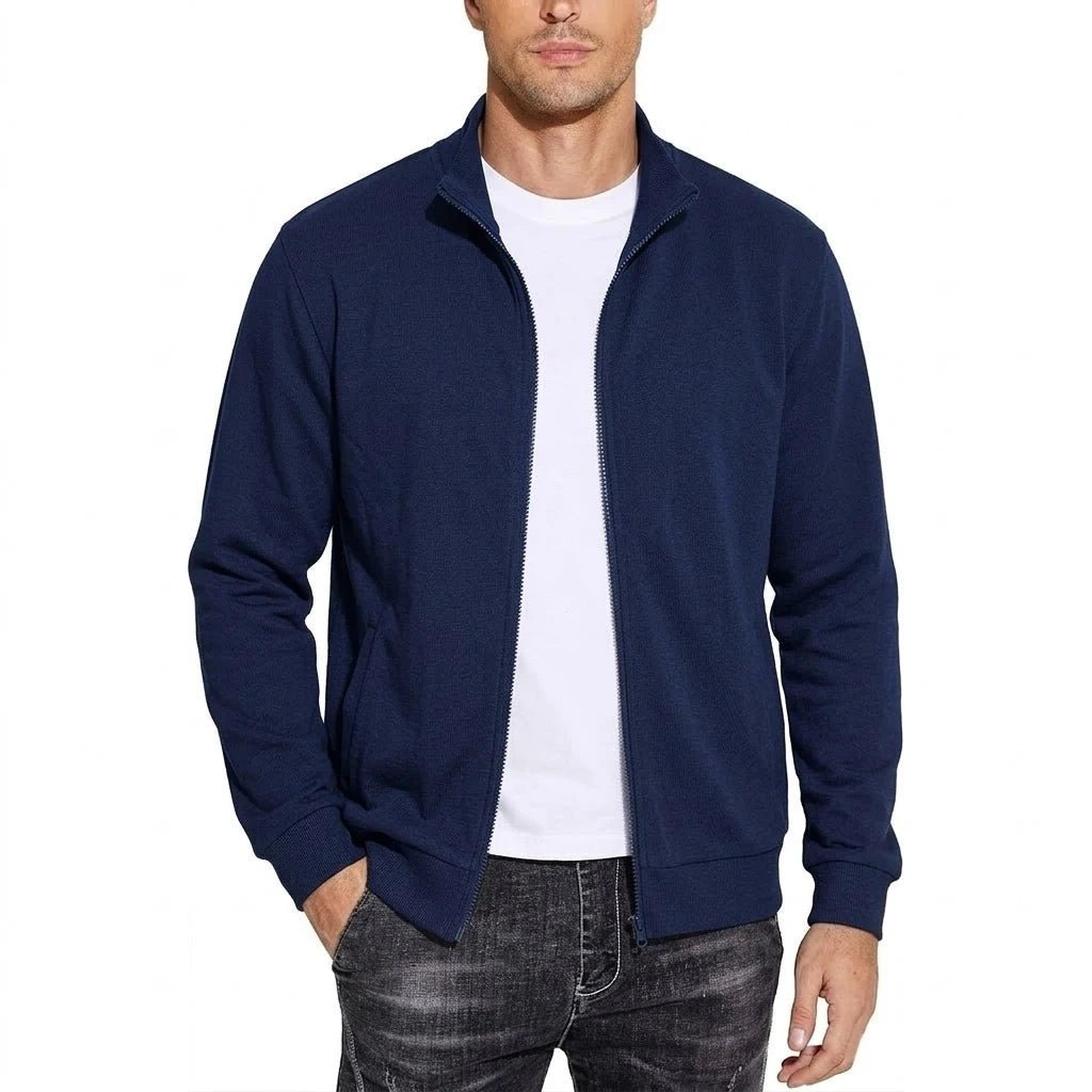 Men's Zipper Cotton Sweatshirt Jacket Breathable Classic Fit - Harren Cole