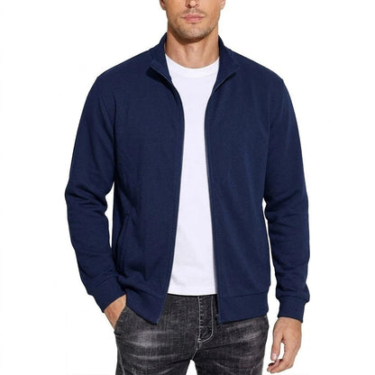 Men's Zipper Cotton Sweatshirt Jacket Breathable Classic Fit - Harren Cole