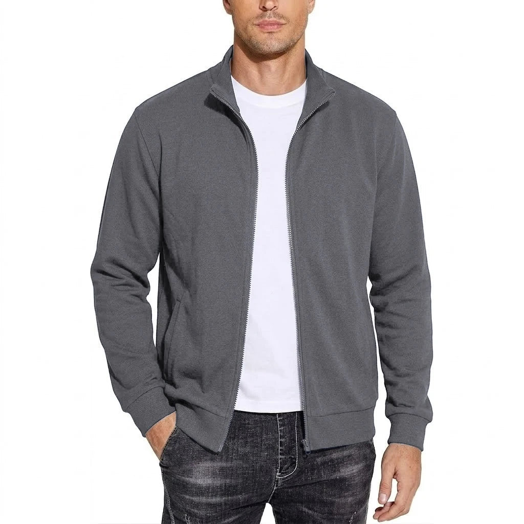 Men's Zipper Cotton Sweatshirt Jacket Breathable Classic Fit - Harren Cole