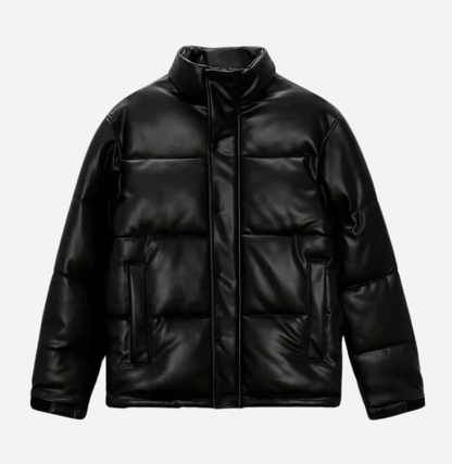 Padded Faux Leather Jacket - Harren Cole
