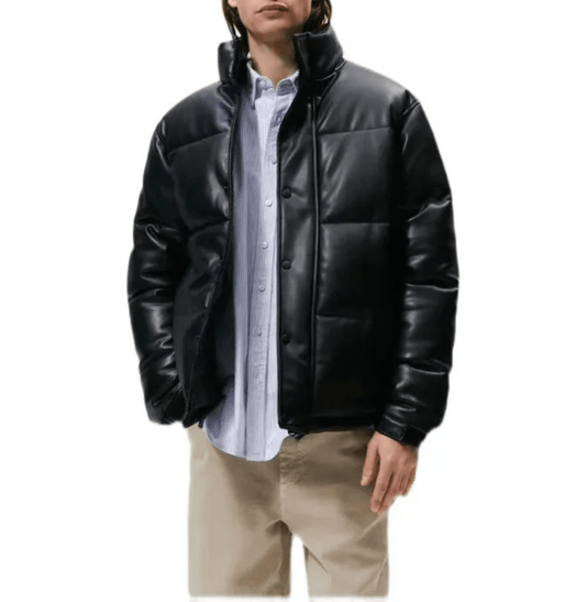 Padded Faux Leather Jacket - Harren Cole