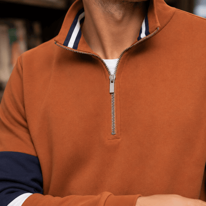Quarter Zip Cotton Blend Sweater - Harren Cole
