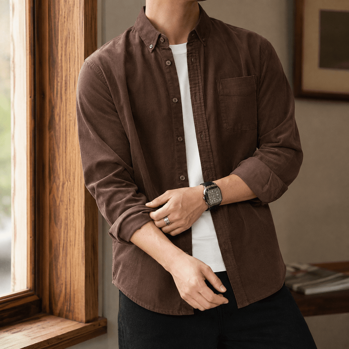 Relaxed Textured Woven Overshirt - Harren Cole
