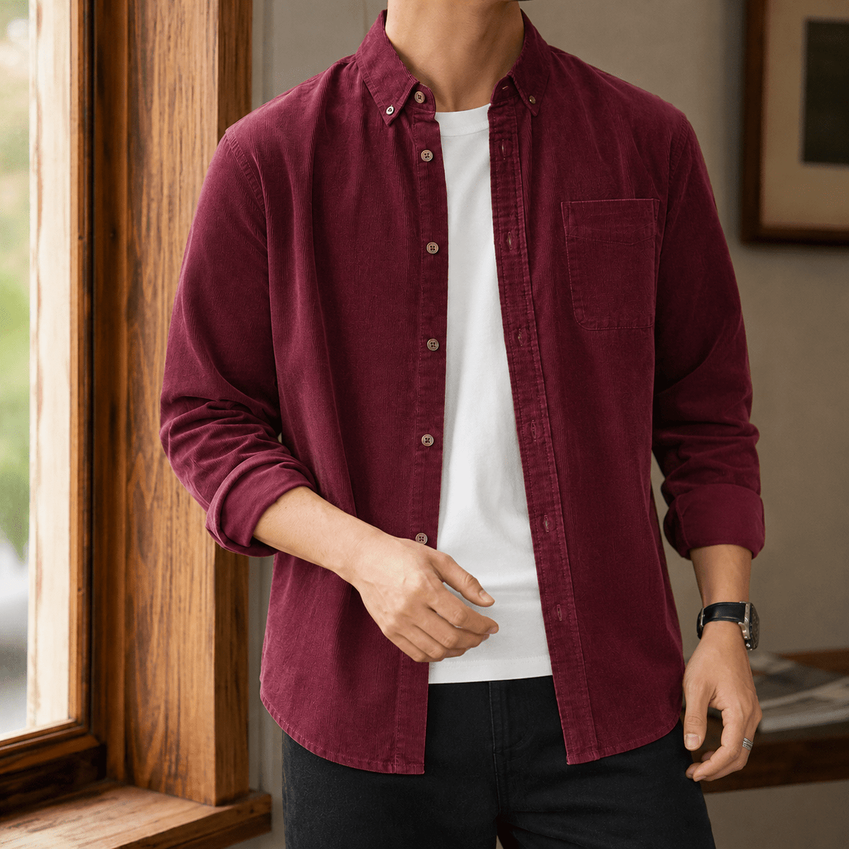 Relaxed Textured Woven Overshirt - Harren Cole