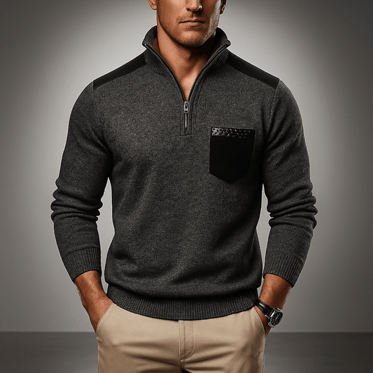 Ribbed Knit Relaxed Cardigan With Pockets - Harren Cole