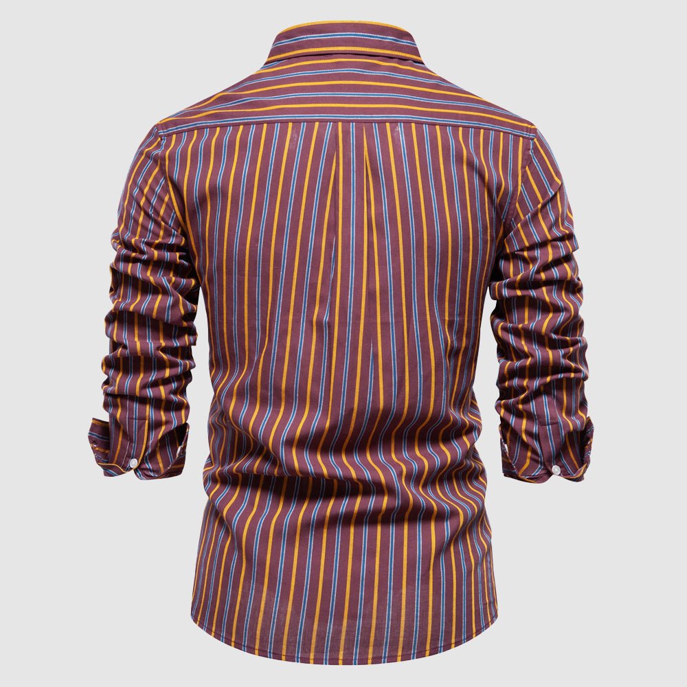 Striped Long Sleeve Casual Shirt for Men - Harren Cole
