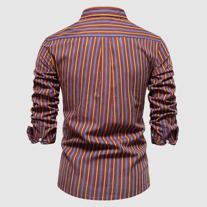 Striped Long Sleeve Casual Shirt for Men - Harren Cole