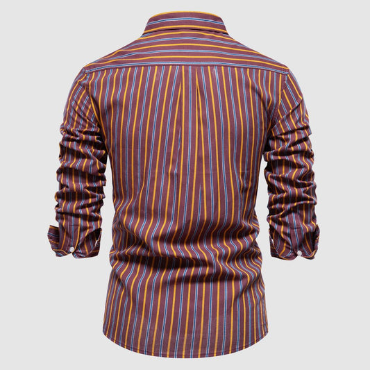 Striped Long Sleeve Casual Shirt for Men - Harren Cole