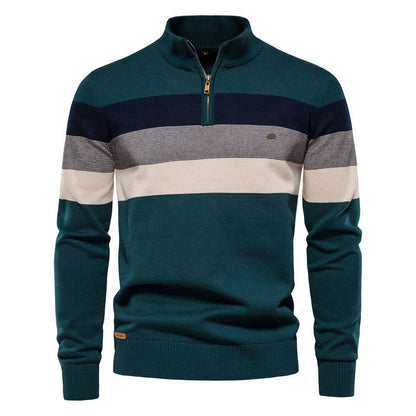 Striped Zipper Sweater for Men - Harren Cole