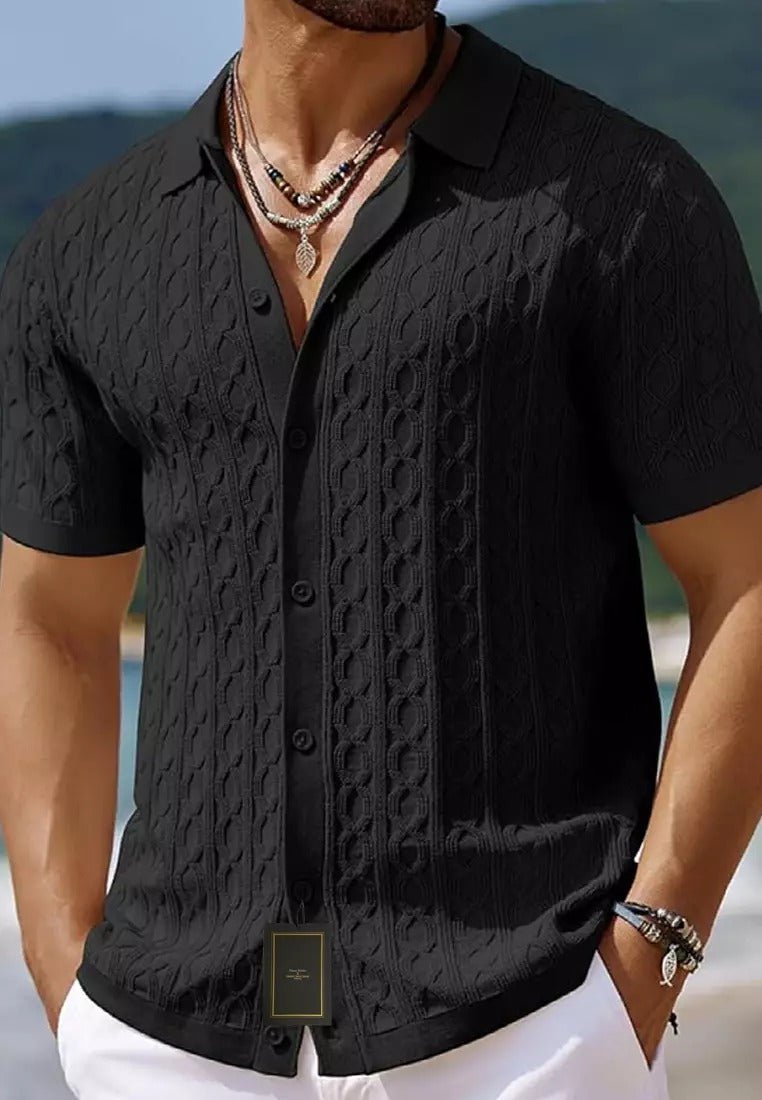Structured Short Sleeve Knit Shirt - Harren Cole