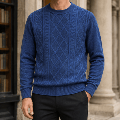 Textured Knit Crew Neck Sweater - Harren Cole