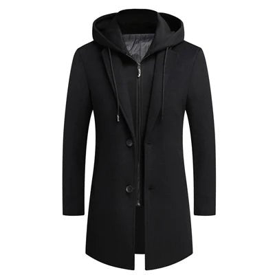 Two - Layer Hooded Coat for Men - Harren Cole