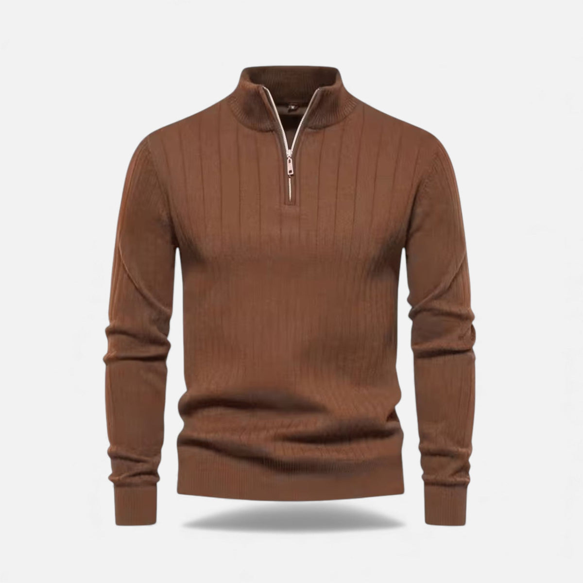 Zip-Up Longline Knit Cardigan - Harren Cole
